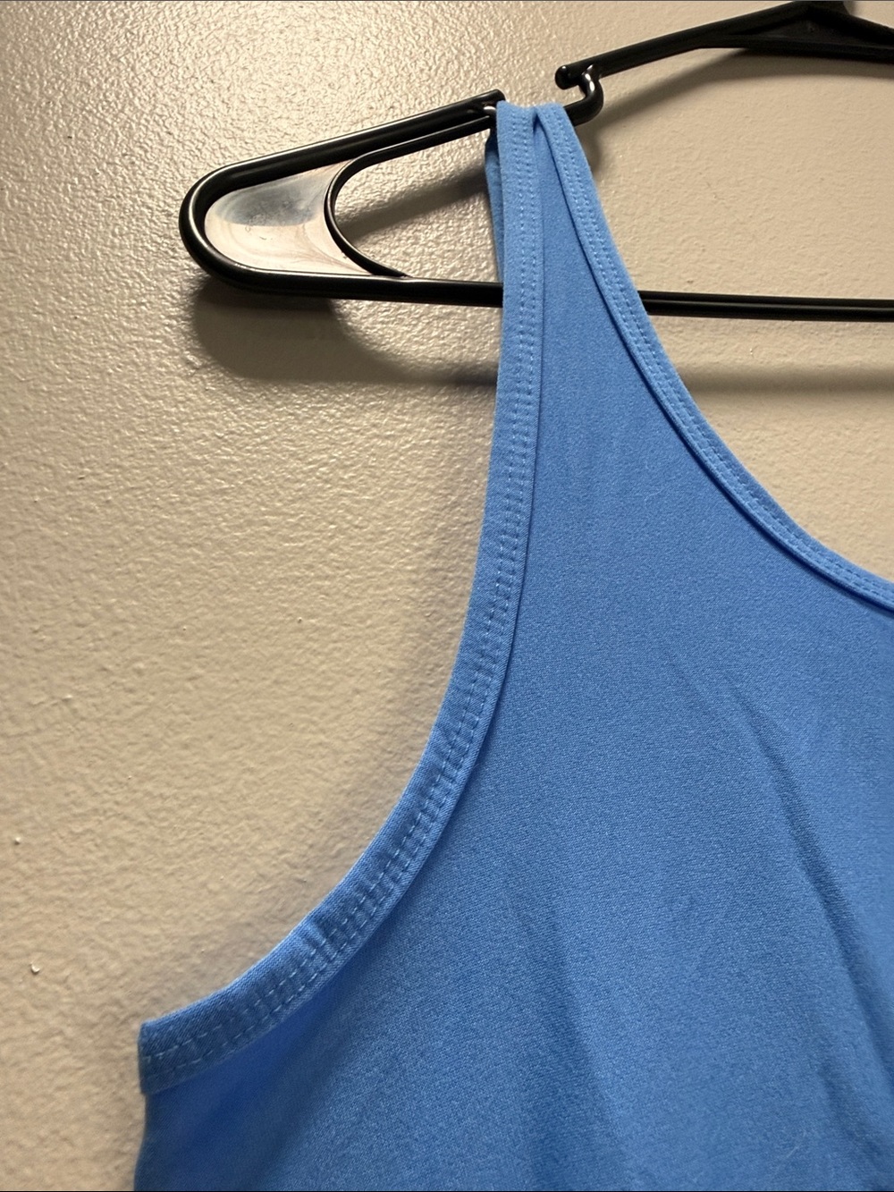 Women's Blue Scoop Neck Tank Top / Blue Basics Tank - Picture 6 of 8